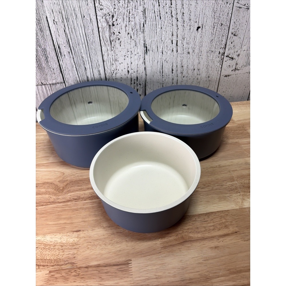 CAROTE 6 Piece Sauce Pan Set Blue With Detachable Handle